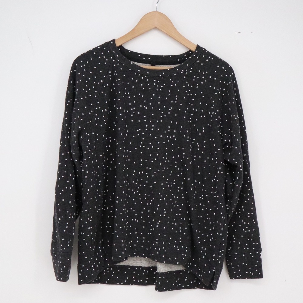Lou & Grey Sweatshirt Womens M Raglan Star Print Charcoal Pullover Excellent